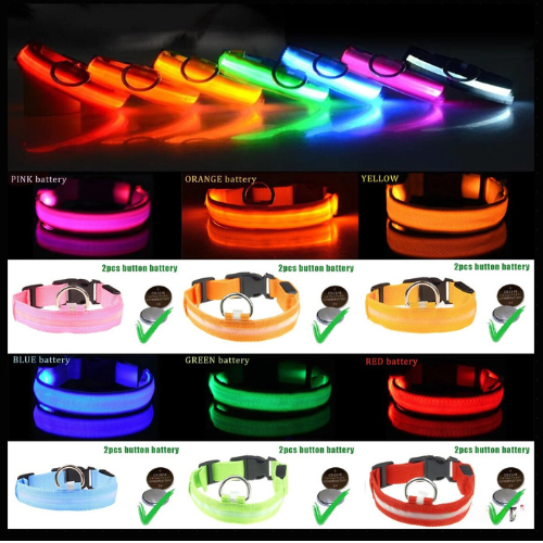 Adjustable LED Waterproof Dog Collar (Blinking Light for Enhanced Pet Safety)