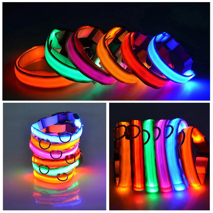 Adjustable LED Waterproof Dog Collar (Blinking Light for Enhanced Pet Safety)