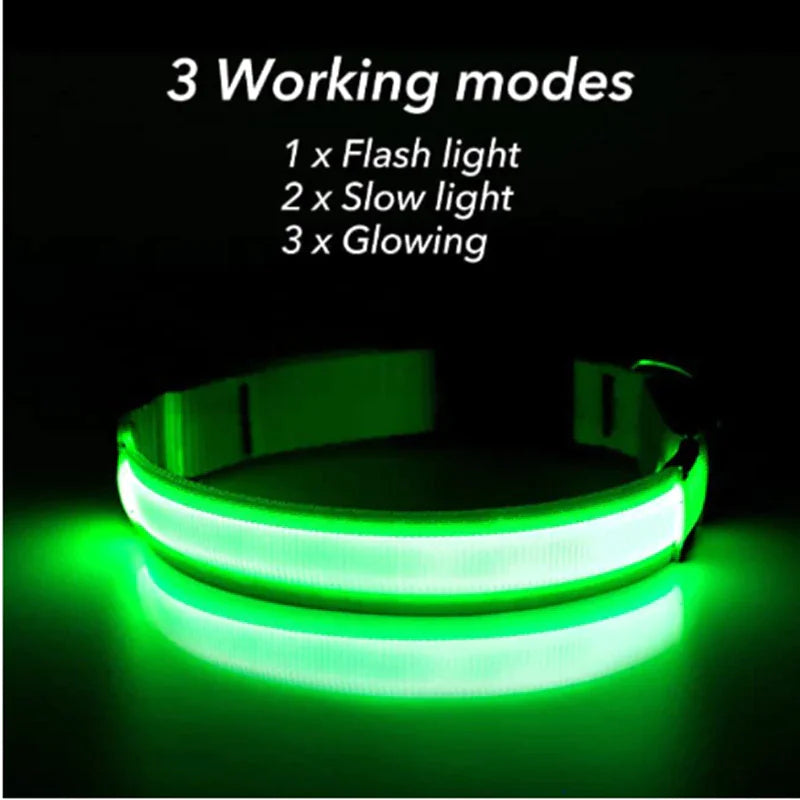 Adjustable LED Waterproof Dog Collar (Blinking Light for Enhanced Pet Safety)